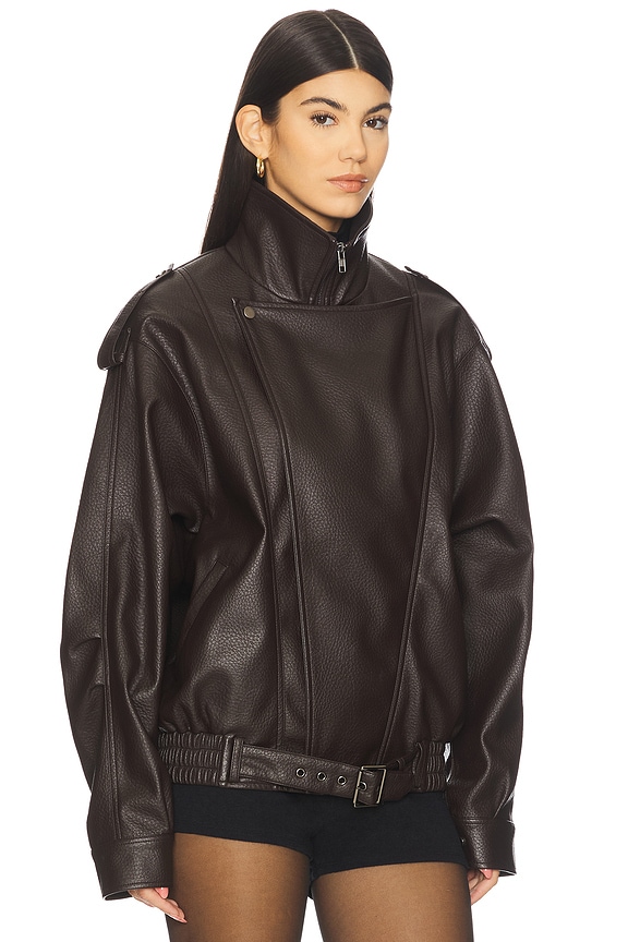 view 2 of 4 BLOUSON EN CUIR RORI in Espresso