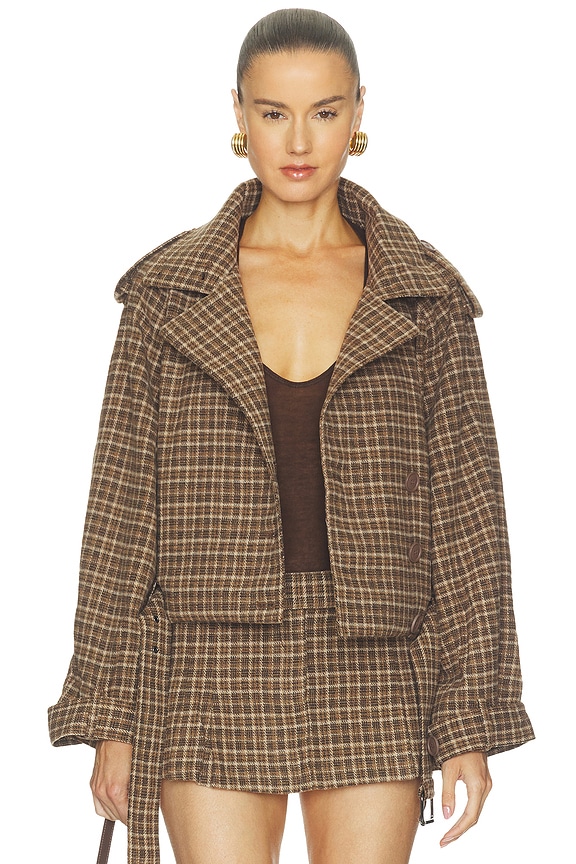 view 2 of 6 BLOUSON FLETCHER CHECK  in Brown & Orange