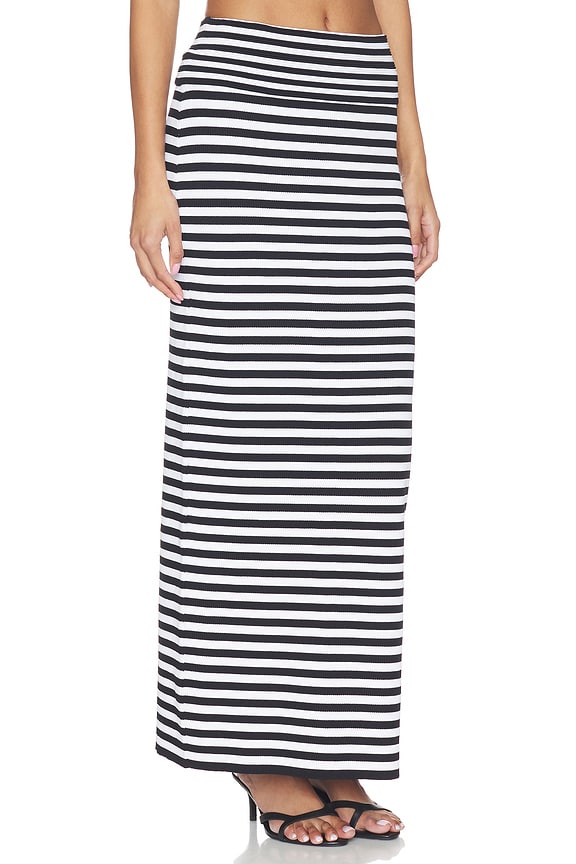 view 2 of 6 The Eve Stripe Skirt in Black & White