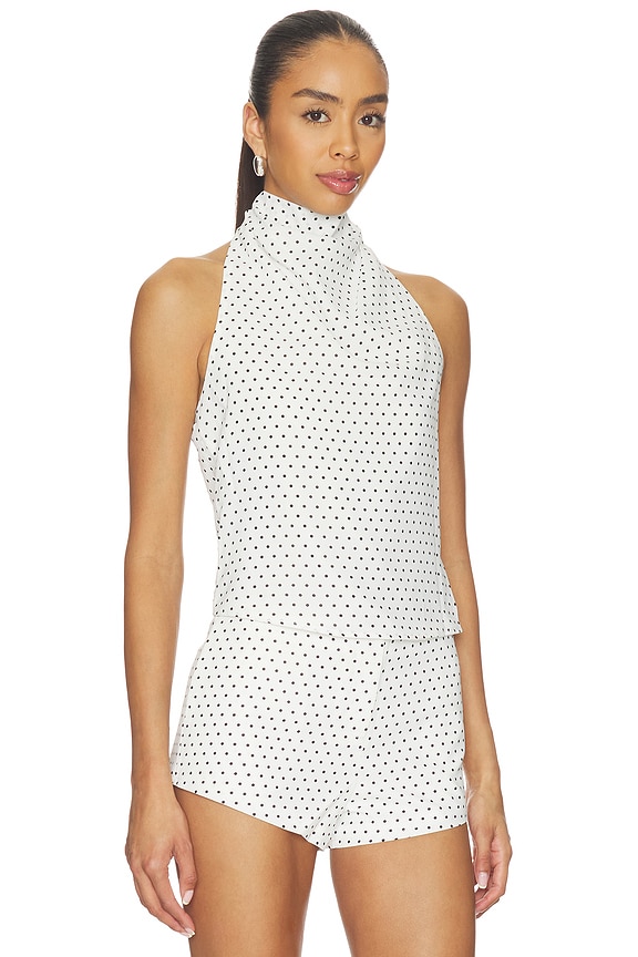 view 2 of 5 The Mya Spot Top in White & Black