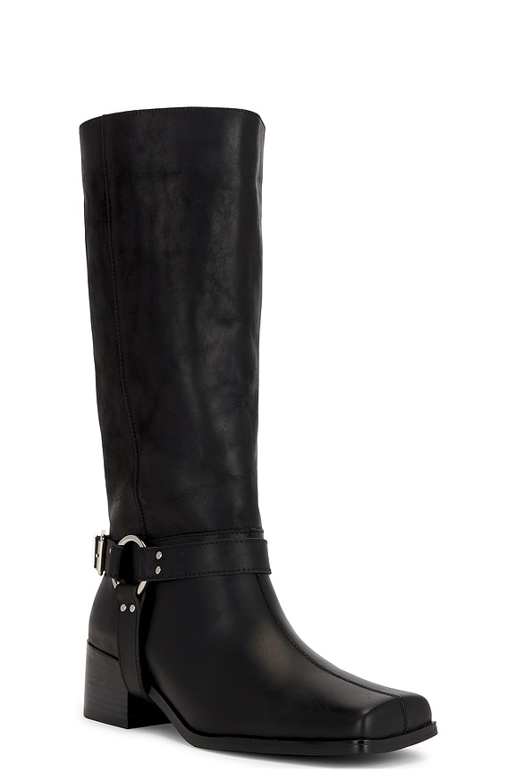 view 2 of 5 The Reese Moto Boot in Black Waxy Oiled Leather