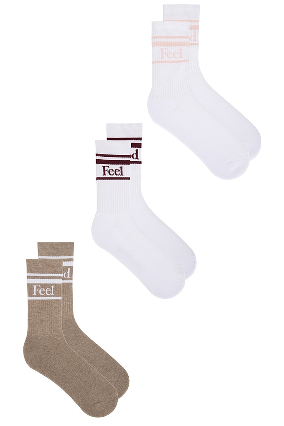 view 2 of 3 Feel Good Varsity 3-pack Sock in Ambient