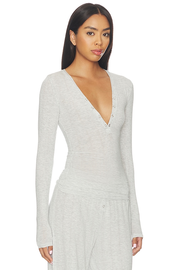 view 2 of 4 Whipped Henley Top in Cloud