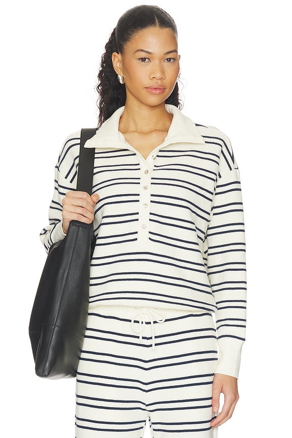 view 1 of 4 Waffle Knit Pullover in Sailor