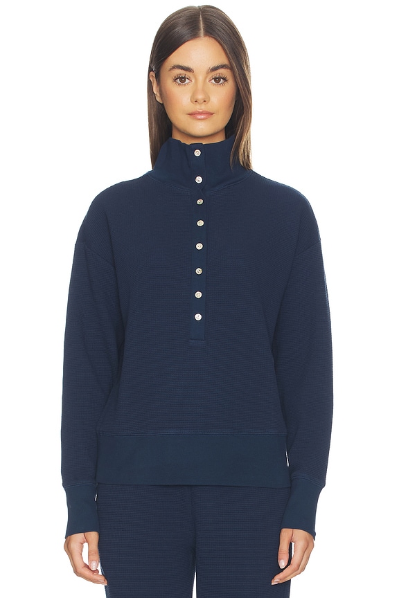 view 2 of 5 Waffle Knit Pullover in Navy