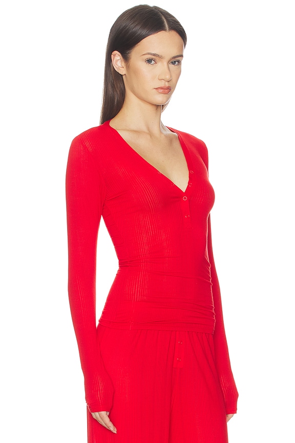 view 2 of 4 Whipped Henley in Cerise