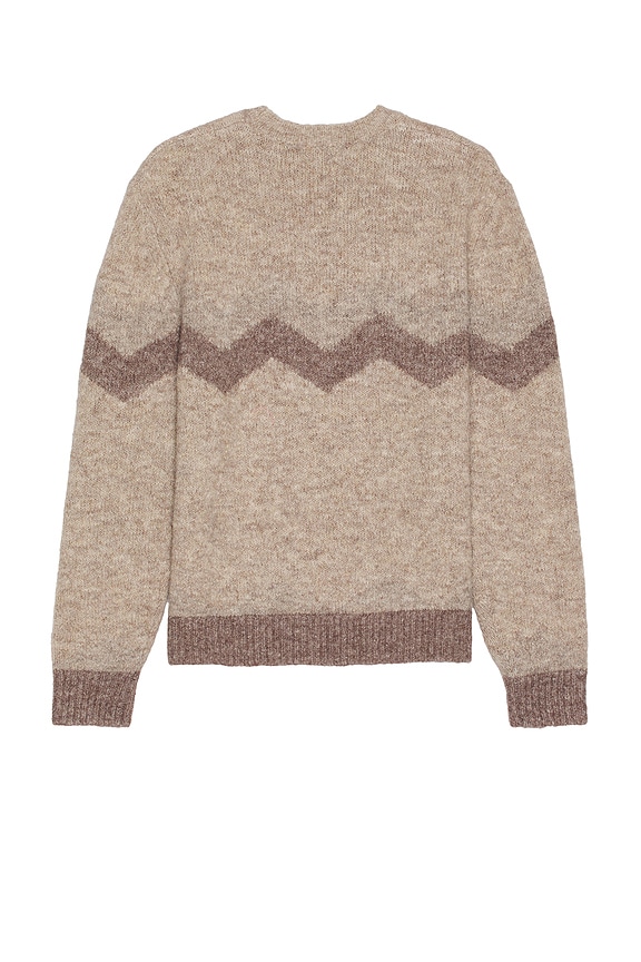 view 2 of 3 Intarsia Zig Zag Crew Neck Sweater in Sand