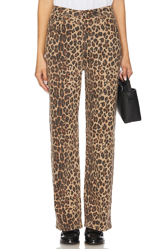 view 1 of 6 Lucia Scallop Detail Straight Leg in Leopard
