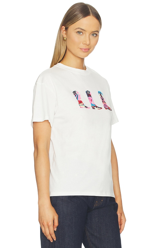 view 2 of 4 White Cowboy Boot T-shirt in White