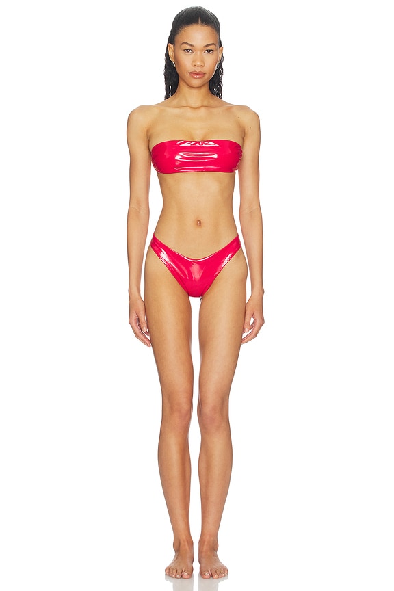 view 1 of 3 MAILLOT DE BAIN 2 PIÈCES LATEX SPLASH in Cherry