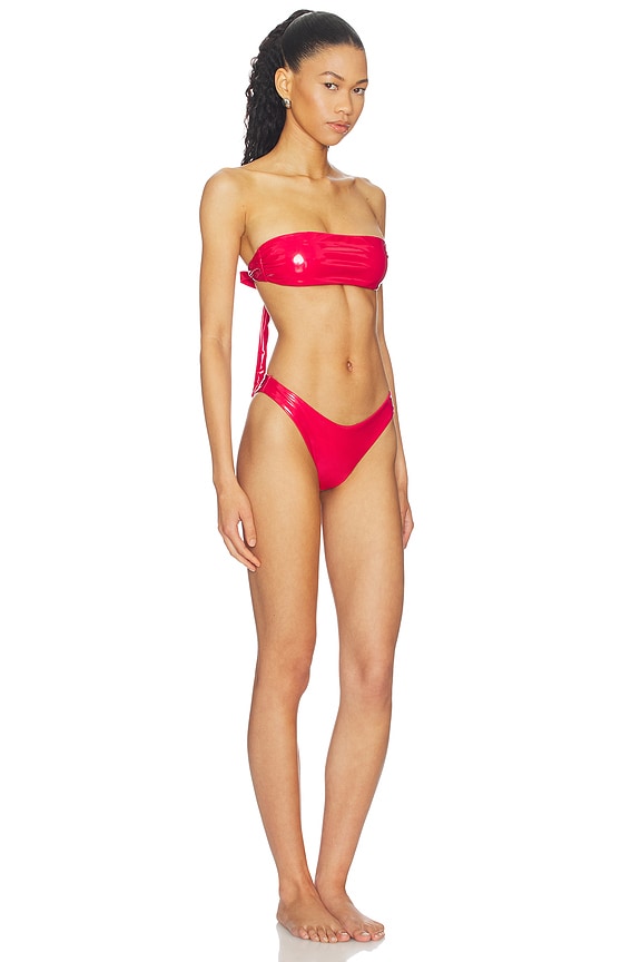 view 2 of 3 MAILLOT DE BAIN 2 PIÈCES LATEX SPLASH in Cherry