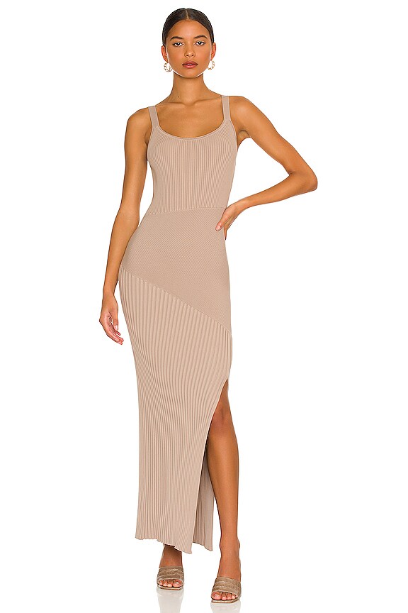 view 2 of 4 Alixia Mixed Rib Knit Long Sleeve Midi Dress Set in Fog