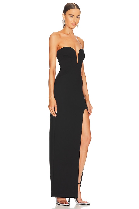 view 2 of 4 Tena Deep V Sweetheart Strapless Gown in Black
