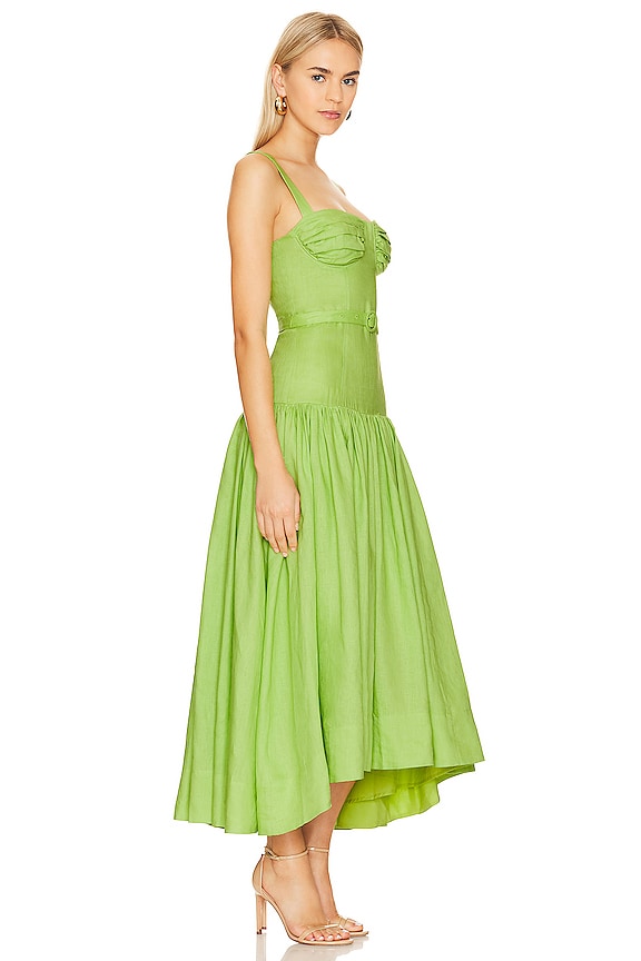 view 2 of 3 Drenica Drop Waist Corset Midi Dress in Limelight