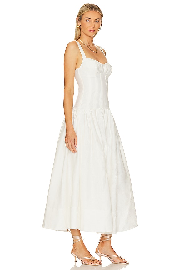 view 2 of 3 Makenna Drop Waist Corset Midi Dress in Milk