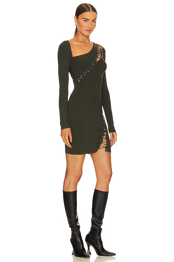 view 2 of 3 Channing Long Sleeve Lace Up in Dark Olive