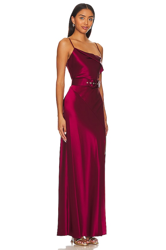 view 2 of 3 Belira Cowl Neck Gown in Sangria