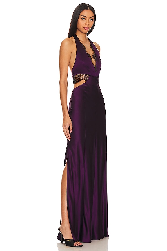 view 2 of 4 Kylie Lace Cutout Gown in Boysenberry