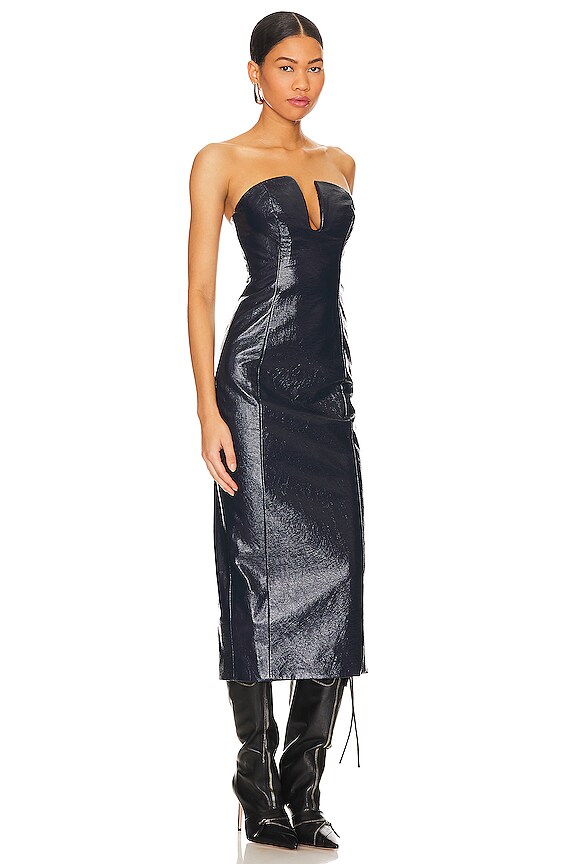 view 2 of 3 Katherine U Shape Strapless Midi Dress in Midnight