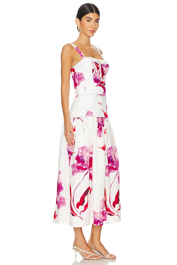 view 2 of 3 Lidia Bustier Drop Waist Dress in Zoe Floral Print