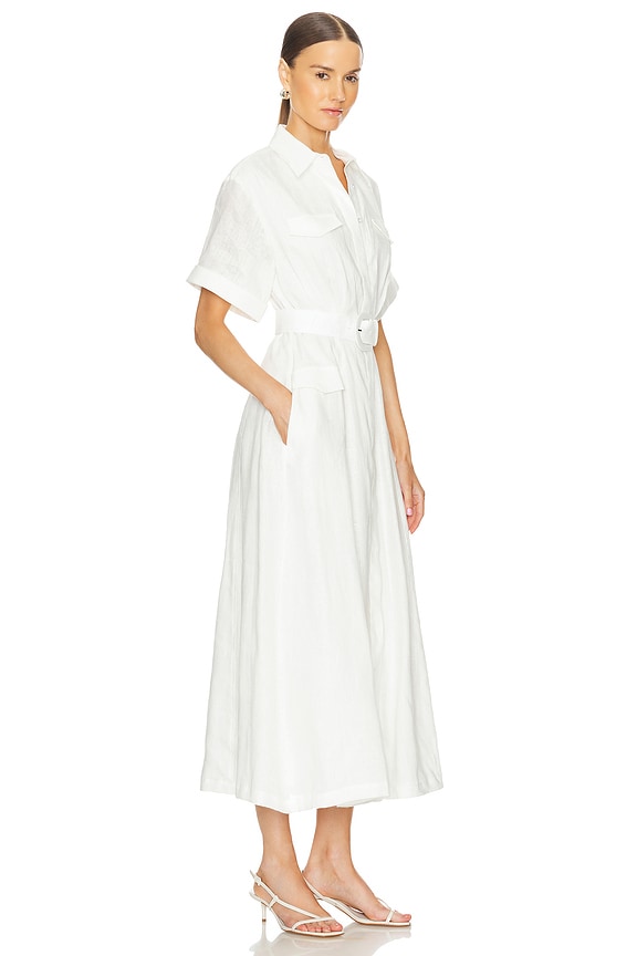 view 2 of 3 Sunni Belted Utility Shirt Dress in Ivory