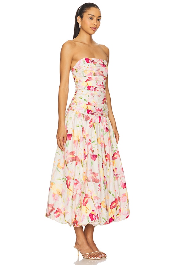 view 2 of 3 Despina Bubble Midi Dress in Luna Ivory Wildflower