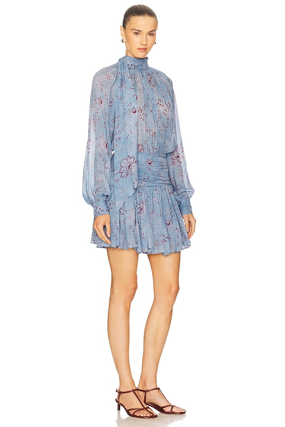 view 2 of 3 Cecile Dress in Blue Smoke Wisteria Floral