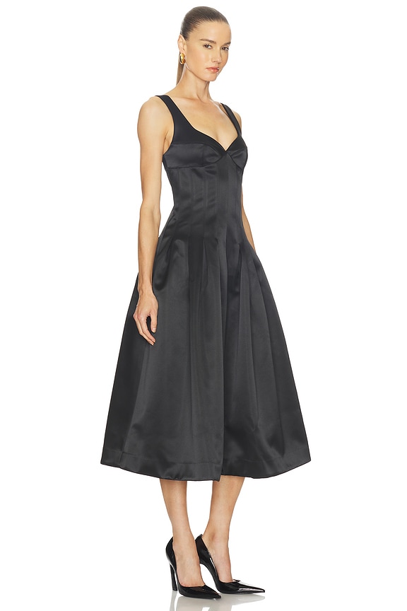 view 2 of 3 Cory Corset Waist Midi Dress in Black