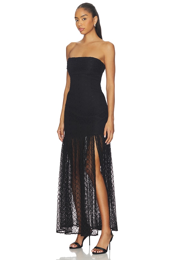view 2 of 3 Kairo Strapless Lace Maxi Dress in Black