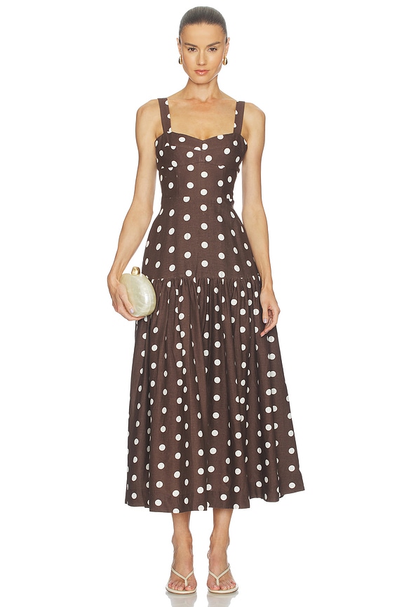 view 1 of 3 ROBE VALERIA in Mocha Polka Dot