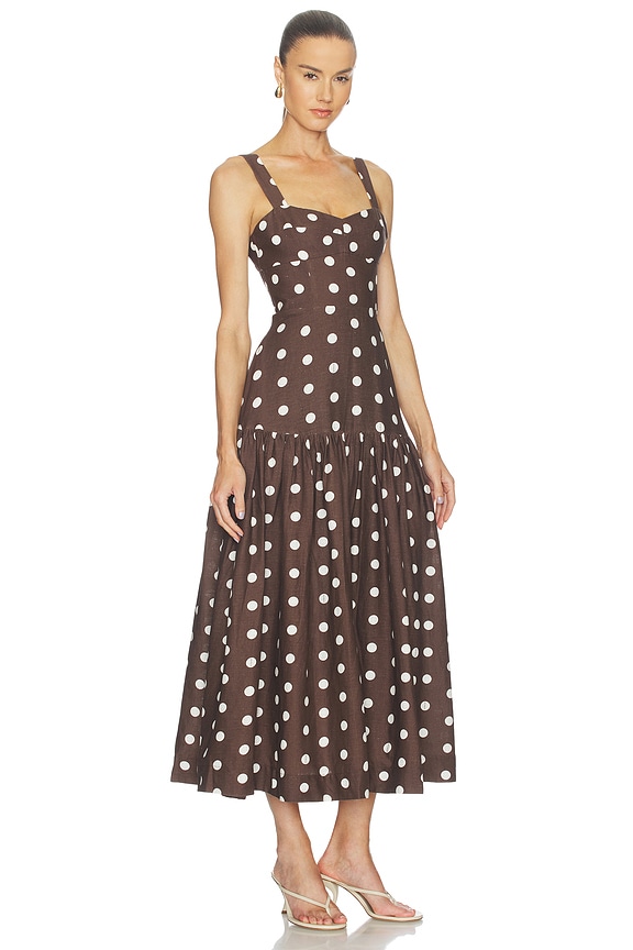 view 2 of 3 ROBE VALERIA in Mocha Polka Dot