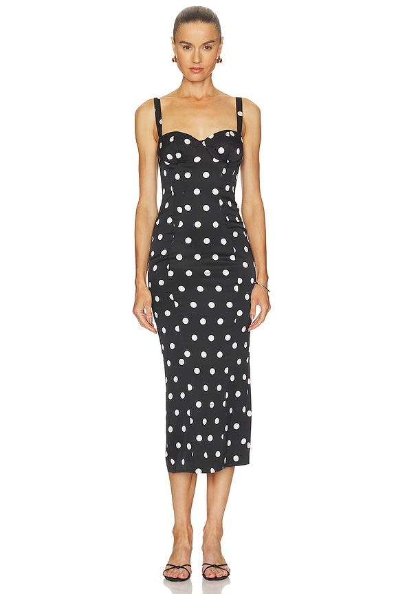 view 1 of 3 ROBE DOMINIQUE in Black & White Polka Dot