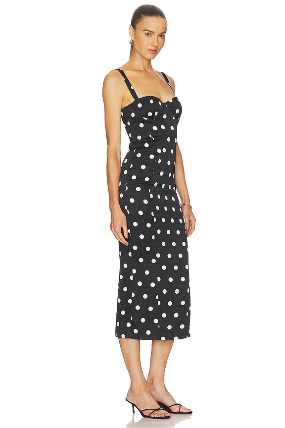 view 2 of 3 ROBE DOMINIQUE in Black & White Polka Dot