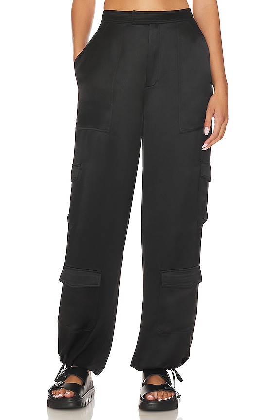 NICHOLAS Nori Utilitarian Drawcord Pants in Black | REVOLVE