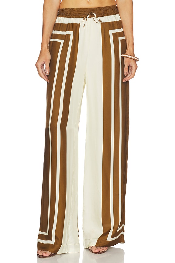 view 1 of 6 PANTALON SANDRA in Spice & Ivory Scarf Print