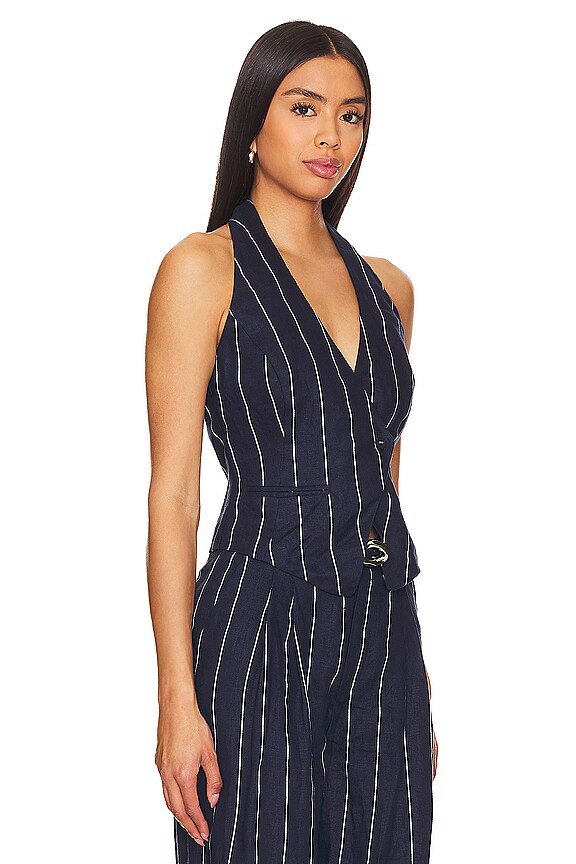 view 2 of 5 Aurelia Asymmetrical Vest in Ink & Milk