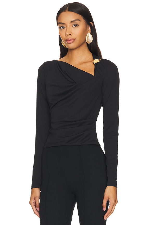 view 2 of 5 ILARA 골드 디테일 티셔츠 in Black