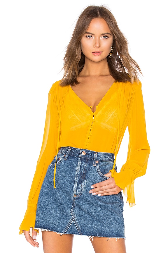 view 1 of 4 Georgette Blouse in Ochre