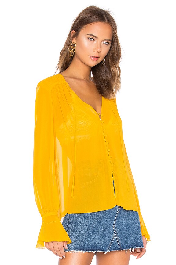view 2 of 4 Georgette Blouse in Ochre