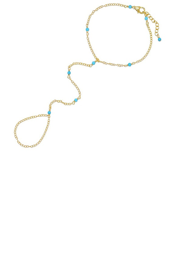 view 1 of 3 CHAÎNE DE MAIN JOSIE in Gold & Turquoise