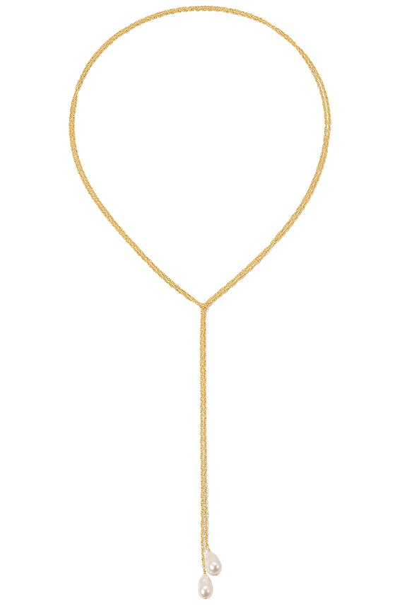 view 1 of 5 x REVOLVE Baroque Pearl Lariat Necklace in Gold & Pearl