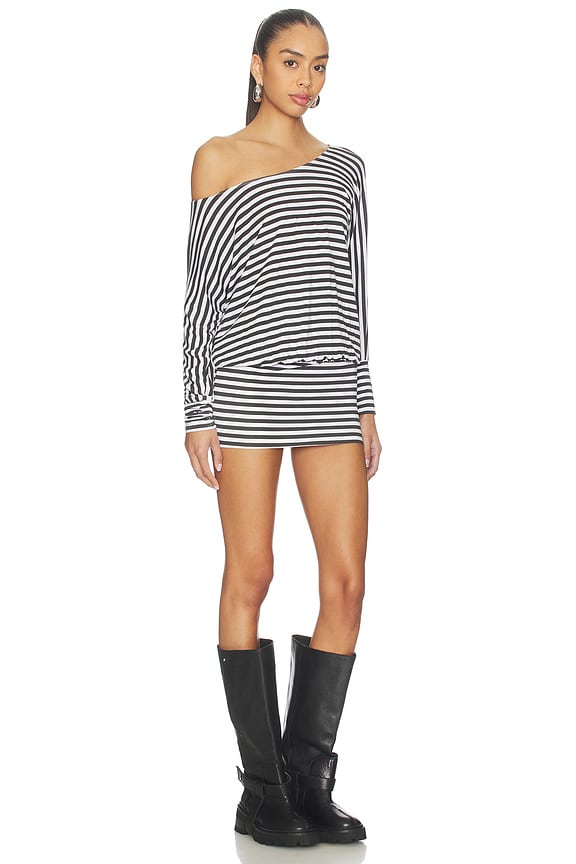 view 2 of 4 ROBE CHARLI in Black & White Stripes