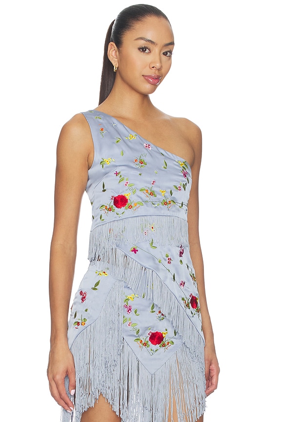 view 2 of 4 Lara Fringe Top in Powder Blue