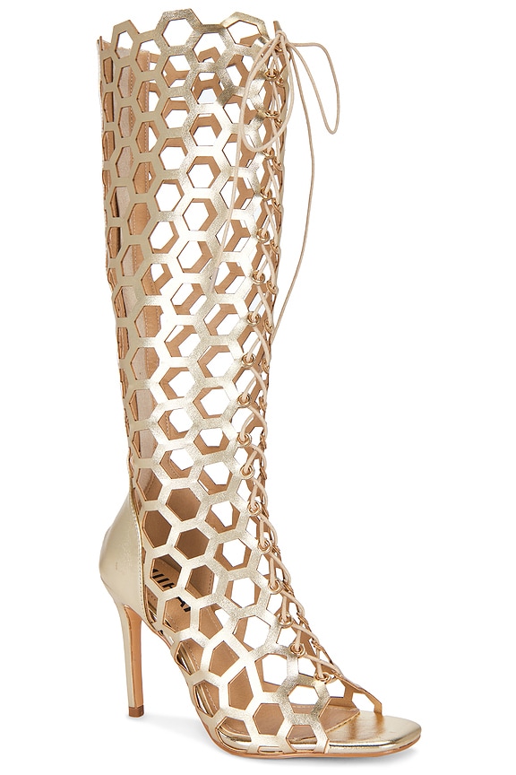 view 2 of 5 ESCARPINS HONEYCOMB LACE UP  in Gold