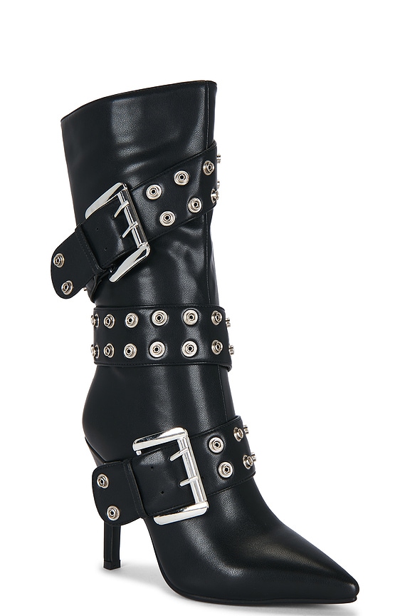 view 2 of 5 BOTTINES SLOUCH BUCKLE  in Black