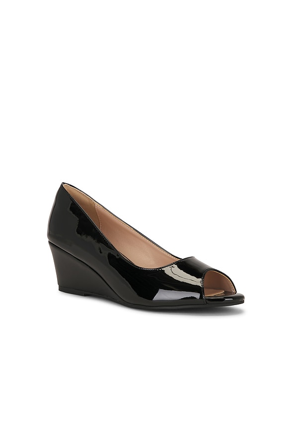 view 2 of 5 Open Toe Wedge Sandal in Black