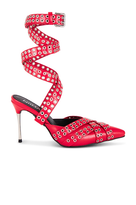 view 2 of 6 The Brigitte Heel in Red