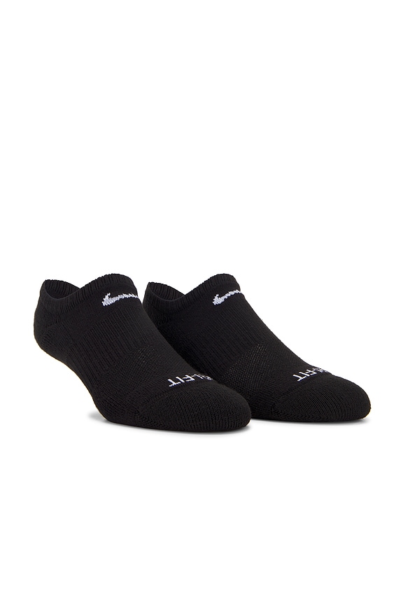 view 2 of 5 Everyday Plus Cushion Training No Show 6 pair sock set in Black & White