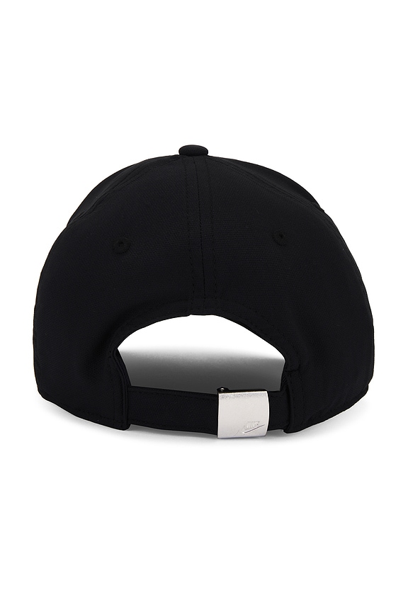 view 2 of 2 Structured Metal Logo Cap in Black & Metallic Silver