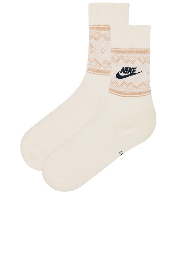 view 2 of 4 U Nk Ess Crw 1Pr-200 Fair Isle in Coconut Milk, Armory Navy & Hemp